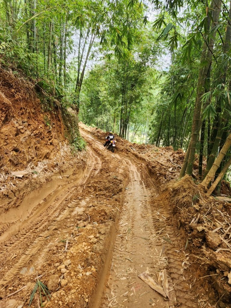 Deeply rutted dirt tracks near Mai Chau, Hoa Binh