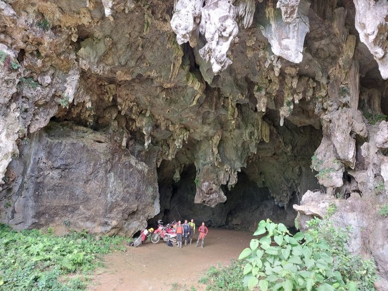 Hanging out in a big cave on the Ho Chi Minh Trail Be Lake