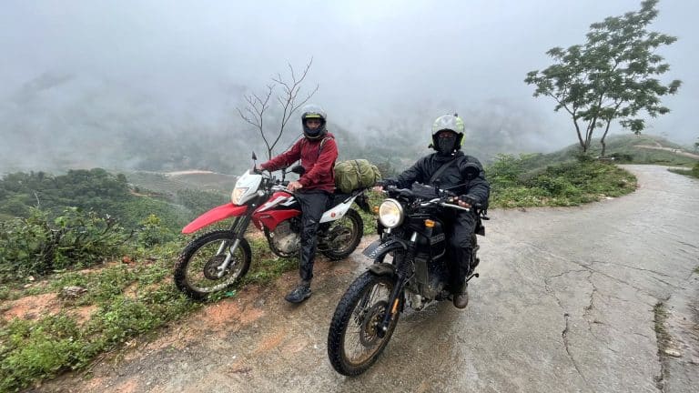 The boys on a Royal Enfield Himalayan and a Honda XR150