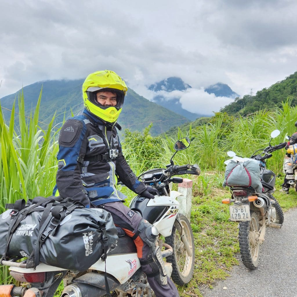 ADV Outriders rider on the road on his Vietnam Motorbike Tour