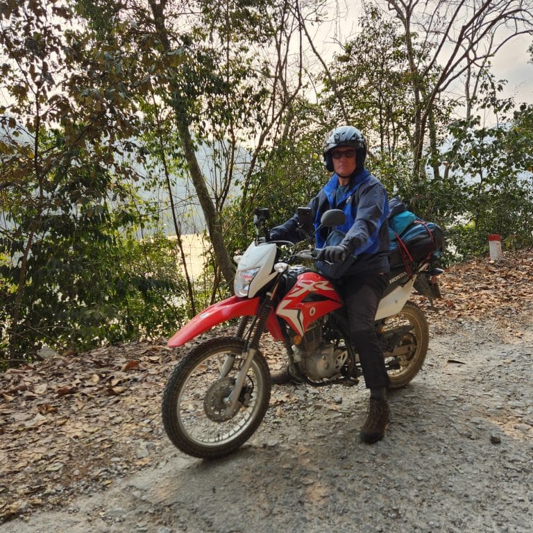 Paul on the Honda XR150 in Ba Be National Park, Vietnam