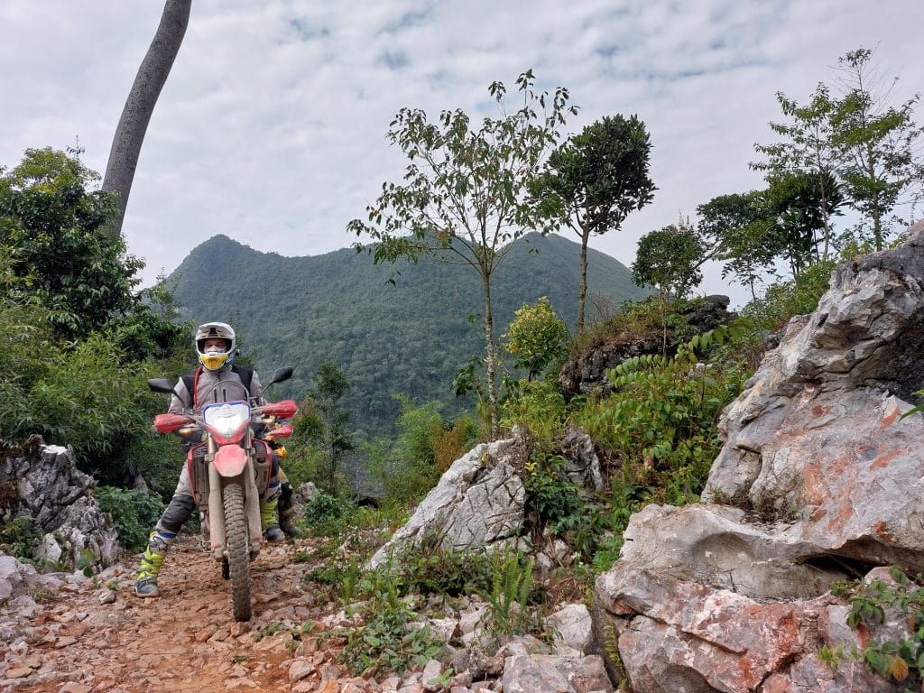 ADV Outriders motorcycle tour rider in the mountains of Vietnam