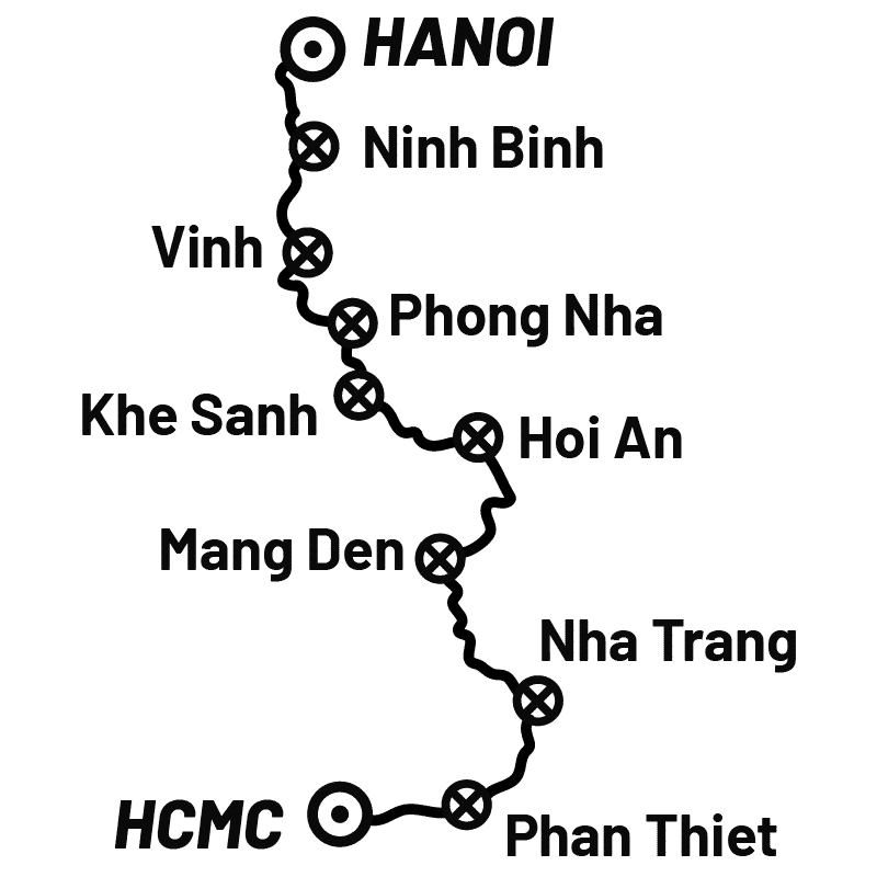 Vietnam Motorcycle Tour Map - This Is Vietnam - Black - ADV Outriders
